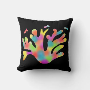 Neon coral cushion