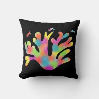 Neon coral cushion