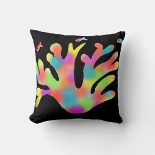 Neon coral cushion