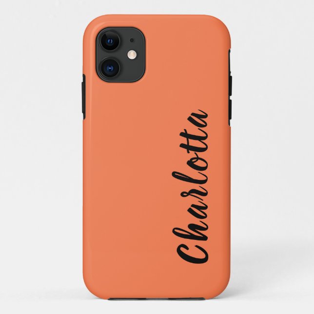 Neon Coral Solid Colour | Custom Personalise Case-Mate iPhone Case (Back)
