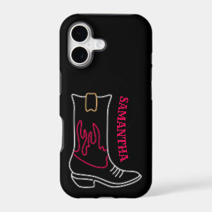 Neon Cowboy Boot Customisable Name