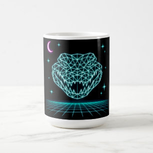 Neon Crocodile Synthwave - Retro Swamp King Coffee Mug