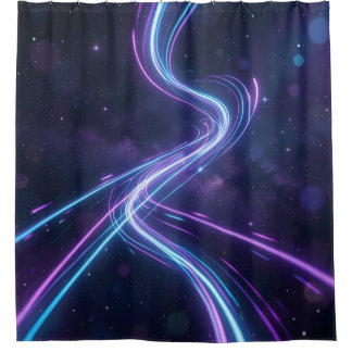 Neon Current – Neon Light Art Shower Curtain