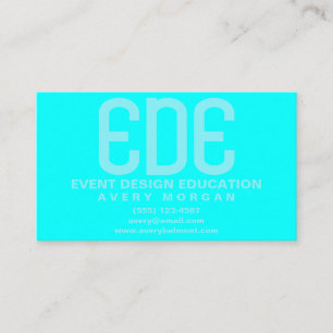 Neon Cyan Minimal Business Card