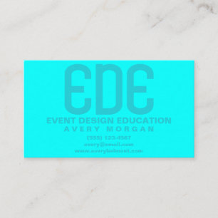 Neon Cyan Minimal Business Card