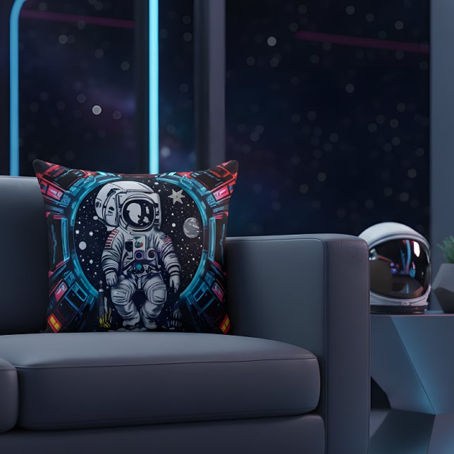 Neon Cyber Astronaut Pillow (Creator Uploaded)