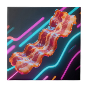 Neon Cyber Bacon Strip Tile