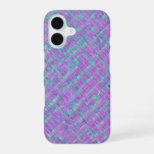 Neon Cyber Grid iPhone 16 Case