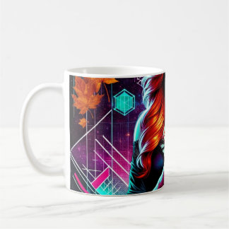 Neon Cyber Sugar Skull Candy Girl Mug