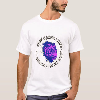 Neon Cyber Tiger – Futuristic Glow T-Shirt