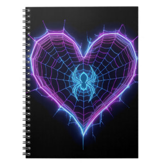 Neon Cyber‑Web Heart Stationery & Gifts Notebook