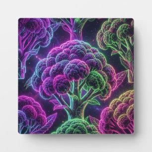 Neon Cyberpunk Cauliflower Galaxy Plaque