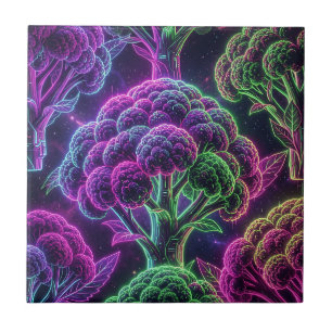Neon Cyberpunk Cauliflower Galaxy Tile