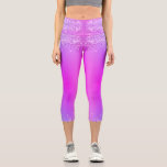 Neon Dance Capri Leggings Purple Pink Glitter<br><div class="desc">Modern Purple Pink Neon Glitter Sparkle Drips Dance Capri Leggings - Add Your Unique Text - Make Your Special Gift - Resize and move or remove and add text / elements with customisation tool. Design by MIGNED. Please see my other projects. You can also transfer this designs to more than...</div>