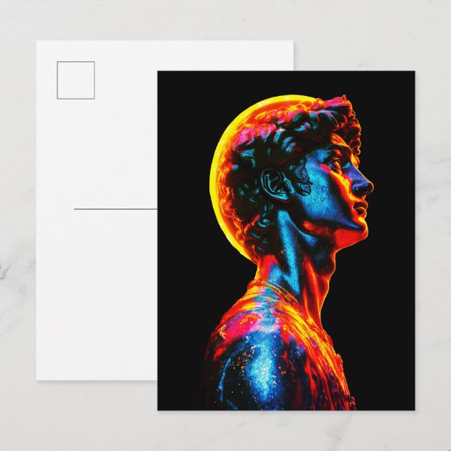 Neon David Statue  Postcard (Front/Back)