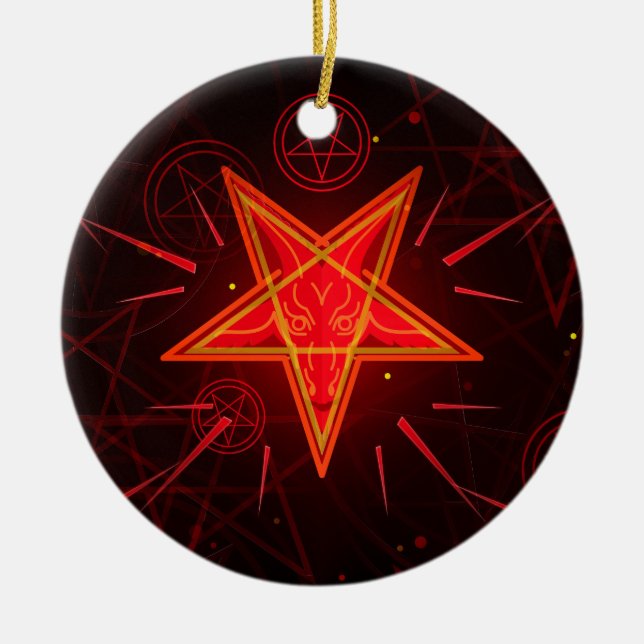 neon demon ceramic tree decoration (Front)