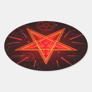 neon demon oval sticker