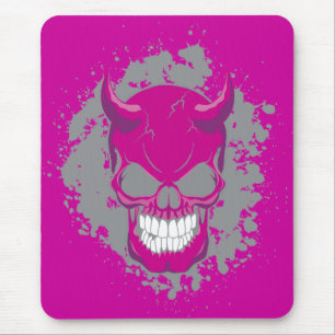 Neon Demon Skull Mouse Pad