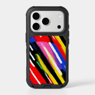 Neon Diagonal Stripe Color Clash