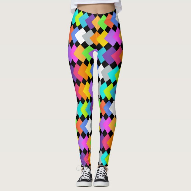 Neon Diamonds Leggings (Front)