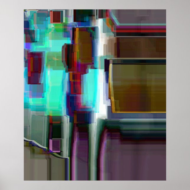 "Neon" Digital Abstract Art Poster (Front)