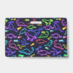 Neon Dinosaurs  ID Badge