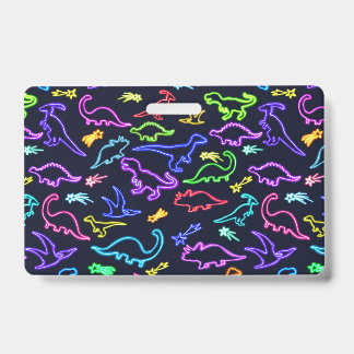 Neon Dinosaurs  ID Badge