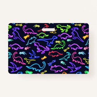 Neon Dinosaurs ID Badge