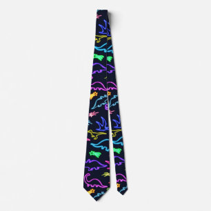 Neon Dinosaurs Tie
