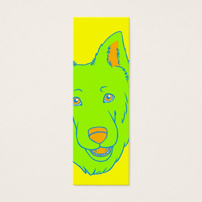 Neon Dog Bookmark (Front)