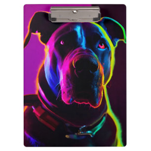 neon dog clipboard