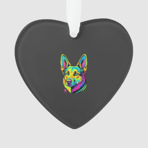 Neon Dog Colorful Vector Portrait Ornament