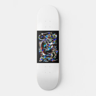 Neon dog skateboard deck
