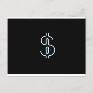 Neon Dollar Sign Postcard