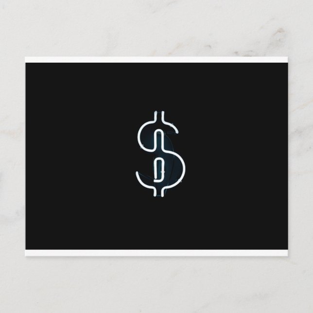 Neon Dollar Sign Postcard (Front)