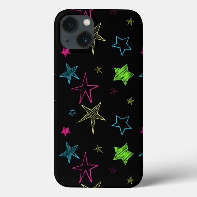 Neon Doodle Stars iPad Air Case (Back)