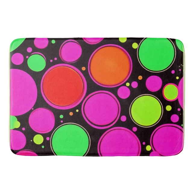 Neon Dot Party Bath Mat (Front)
