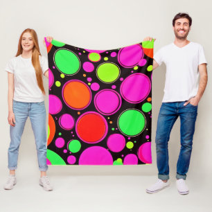 Neon Dot Party Fleece Blanket