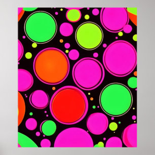 Neon Dot Party Poster