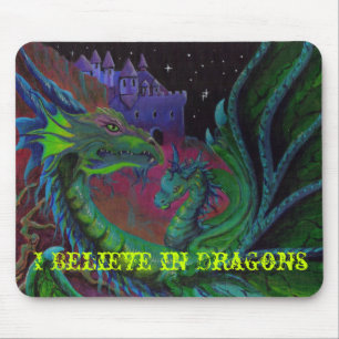 NEON DRAGON 1 I Believe in Dragons Mouse Pad