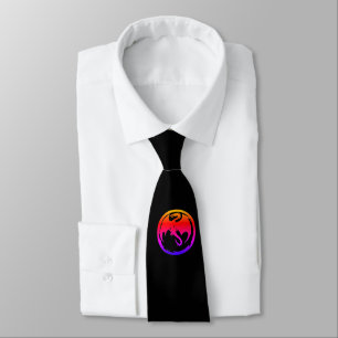 Neon Dragon black necktie
