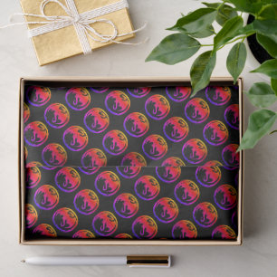Neon Dragon black tissue paper small