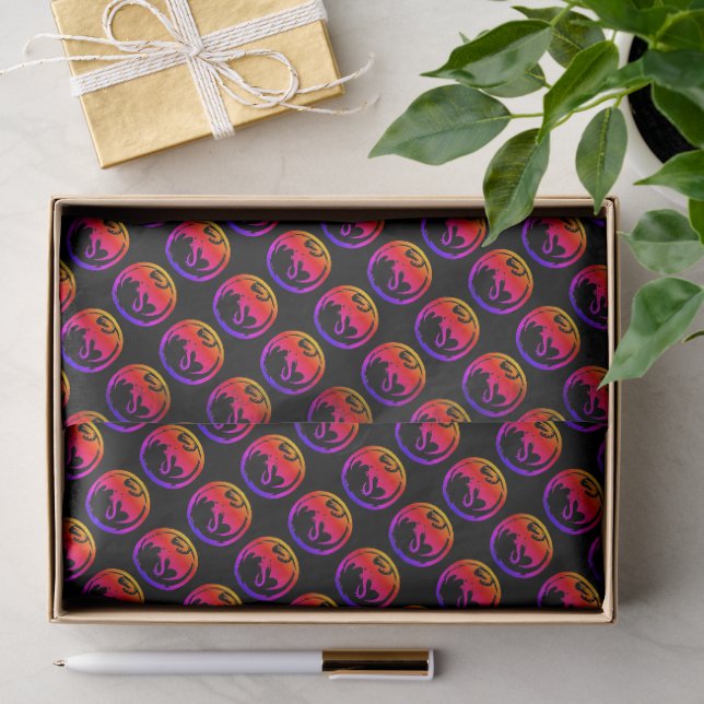 Neon Dragon black tissue paper small (Gift)