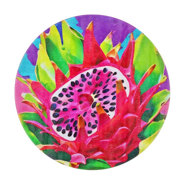 Neon Dragon Fruit Splendour Cutting Board (Front)