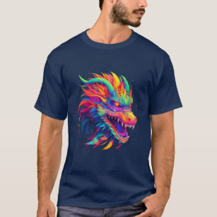 NEON Dragon in Bright, Vivid Colours T-Shirt
