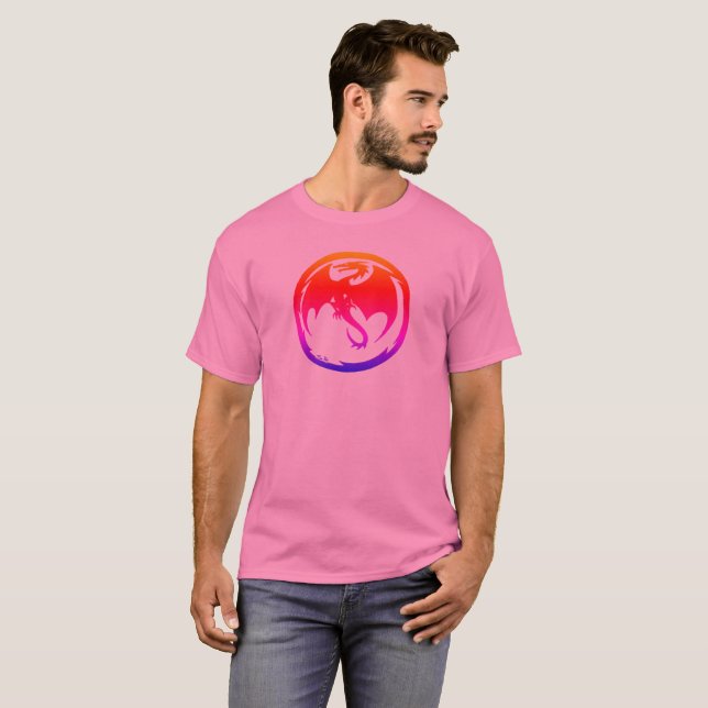 Neon Dragon men pink T-shirt (Front Full)