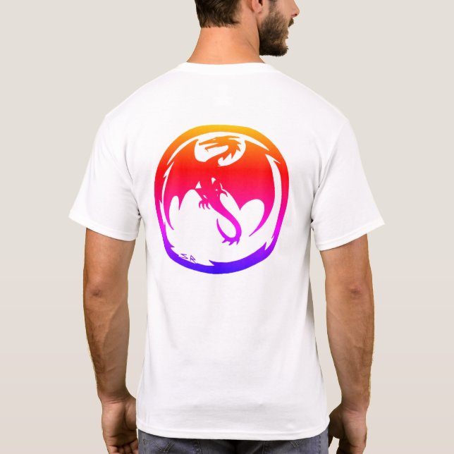 Neon Dragon men white T-shirt back (Back)