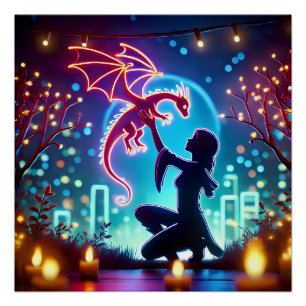  neon dragon trainer poster
