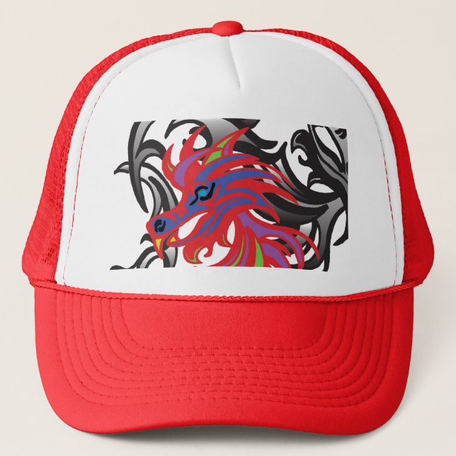 Neon Dragon Trucker Hat (Front)
