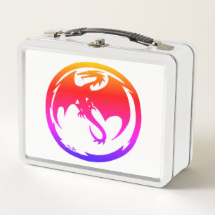 Neon Dragon White lunchbox